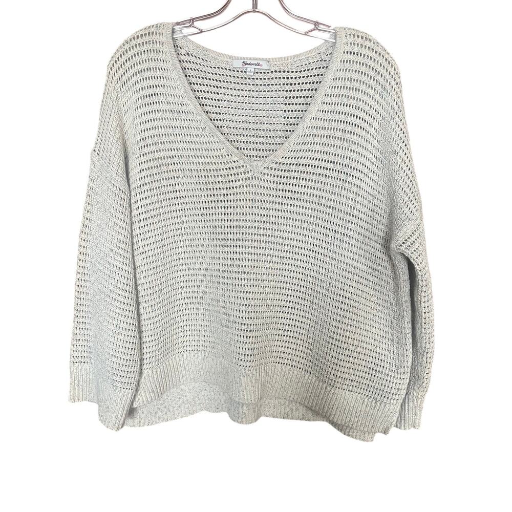 Madewell Seville Rainbow Marled Knit V-Neck Pullover Sweater Sz S